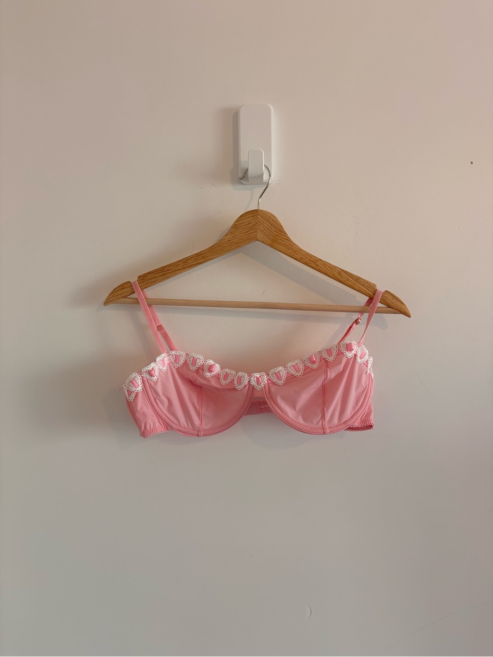 Urban Outfitters Pink Lace-Trim Balconette Bra - Women Intimates